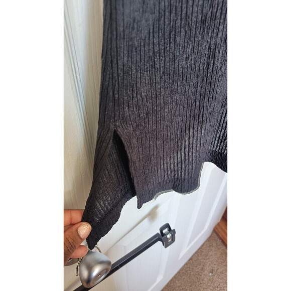 Grove Avenue Crinkled Tunic Top Size 20W Black Beaded Jeweled Stones Vintage USA - Picture 8 of 10